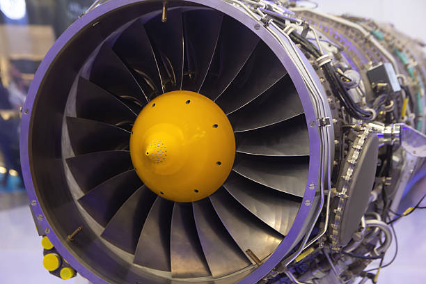 istock Modern aviation engine at the exhibition stand 2236624622