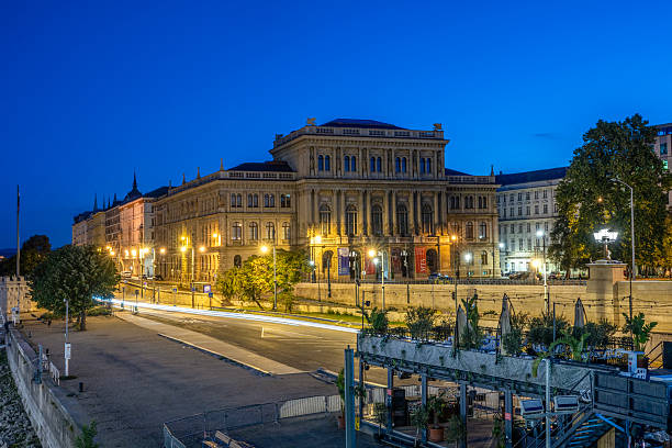 Budapest, Central Hungary - September 18, 2025: Located near the Pest end of the Chain Bridge, the Budapest Academy of Sciences has been one of the most famous and renowned in Europe since 1825.1825