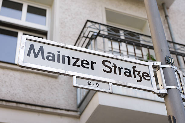 istock Mainzer Strasse Street Name Sign in Berlin, Germany 2236644935