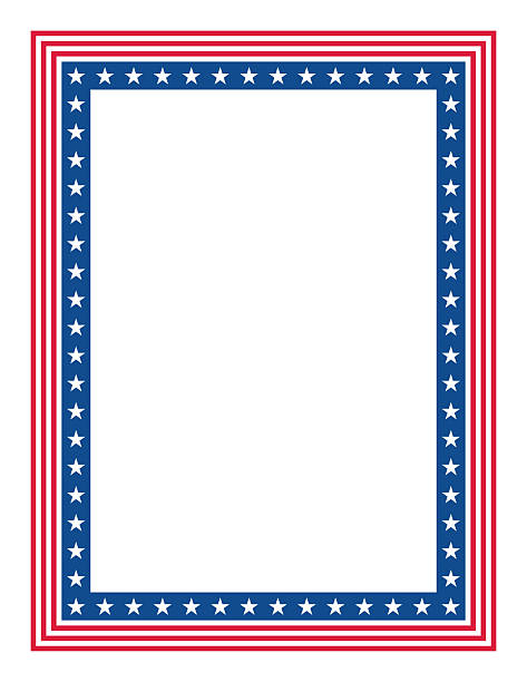 istock Patriotic Stars and Stripes Rectangular Frame. American Flag Border with Stars and Stripes. 2236667069