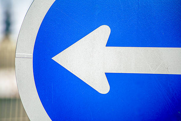 istock Regulatory signs, proceed in direction indicated by arrow traffic sign 2236667432