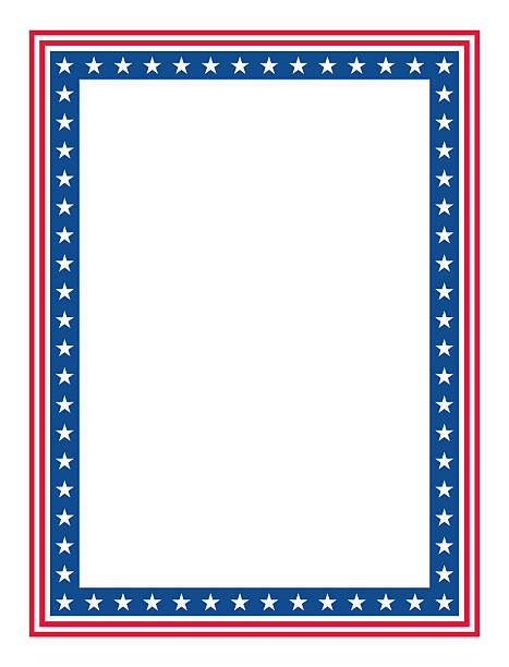 istock Patriotic Stars and Stripes Rectangular Frame. American Flag Border with Stars and Stripes. 2236671802