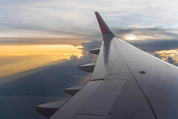 istock scenery view from the air through the window of the plane 2236675402