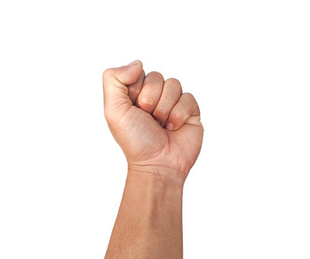 istock Male hands making fists isolated on a white background. 2236677578