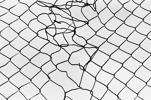 istock Imperfect Wire Mesh, Analogue Black and White Image 2236678840