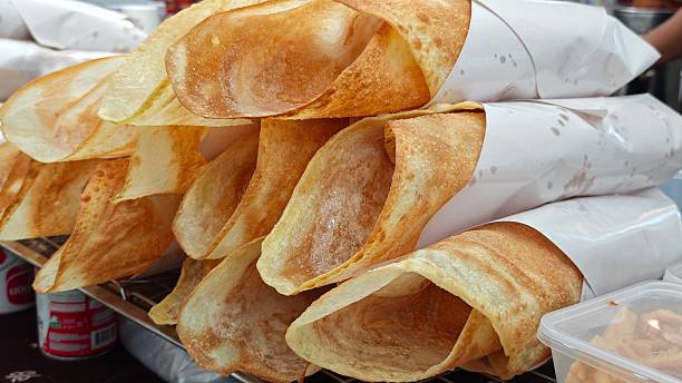 istock Crispy roti dressing with sweetened condensed milk. 2236684259
