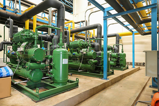 istock Industrial compressor refrigeration station at manufacturing factory 2236684574