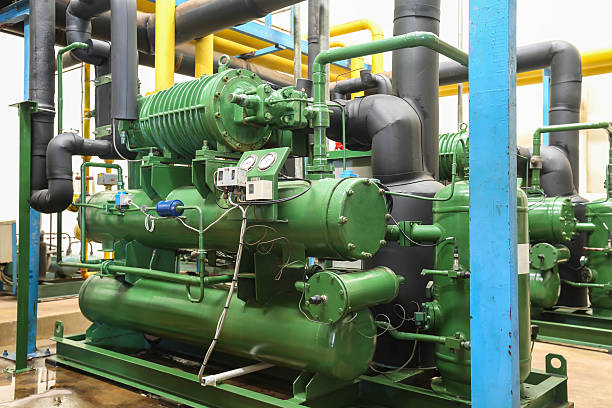 istock Industrial compressor refrigeration station at manufacturing factory 2236684575