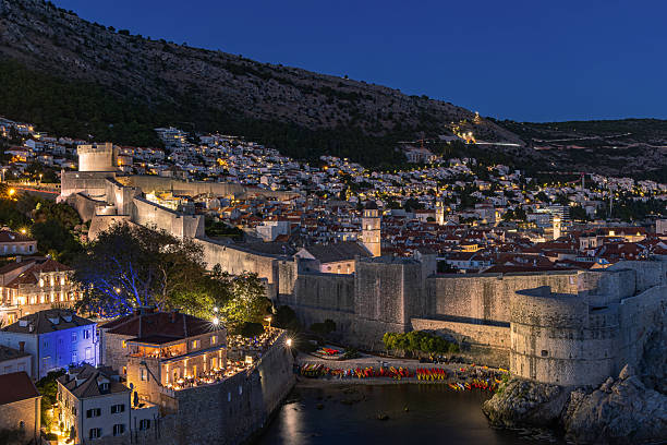 Stradun, the main street in Dubrovnik's old town, at night