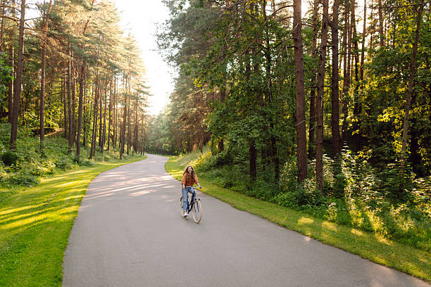 Mountain Bike cyclist riding countryside track, Slovenia