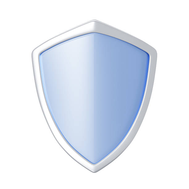 istock 3D Blue Glass Shield Isolated on White Background Illustration 2236693240