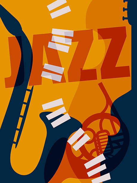 colorful poster for music festival, musical instrument silhouettes overlay effect