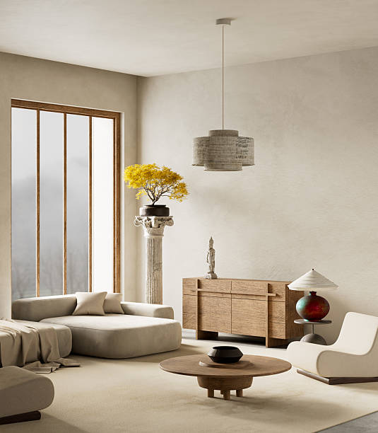 istock Scandinavian interior living room design. 3D illustration 2236701203