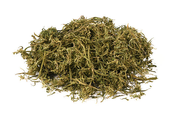 istock Dry cannabis leaves. Medical cannabis. Side view. 2236701710