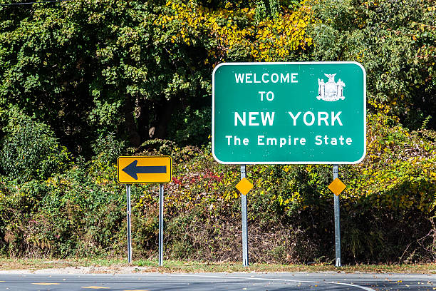 istock welcome sign to state New York, the Empire state 2236708092