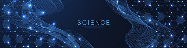 istock Molecular abstract structure and genetic engineering DNA. Healthcare and medicine background concept. Scientific research background. Wave flow. Innovation pattern. Vector illustration. 2236722361