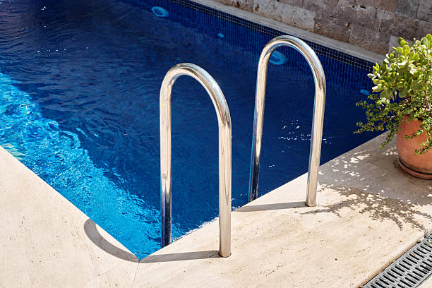 istock Grab bars inviting for a refreshing dip in a crystal-clear swimming pool 2236722975