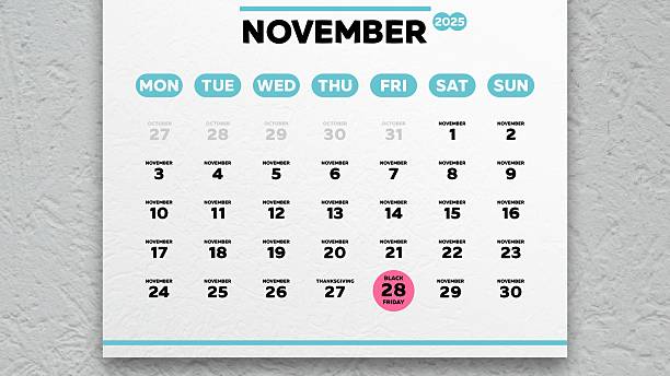 istock The date of Black Friday 2025 highlighted on a wall calendar November page 2236726976
