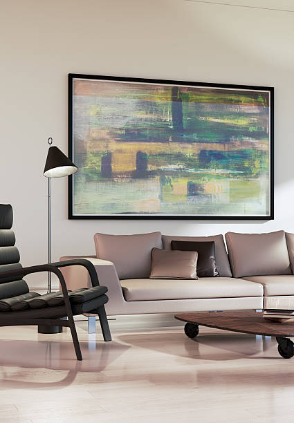 istock Large luxury modern bright interiors Living room mockup illustration 3D rendering image 2236729221