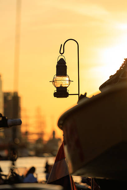 Close up oil lamp