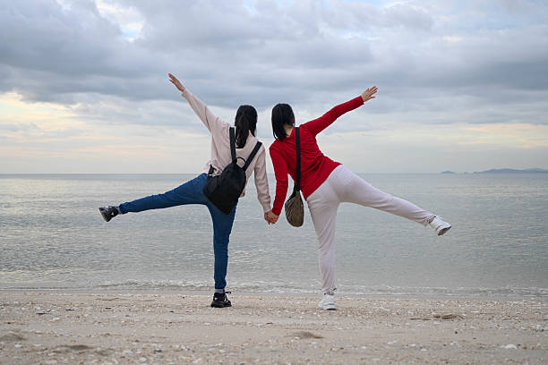 Coastal Escape: Best Friends Enjoying a Day by the Ocean