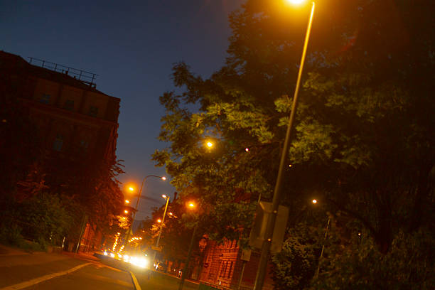 istock A picturesque scene on Twilight Street featuring shining lamp posts 2236735019