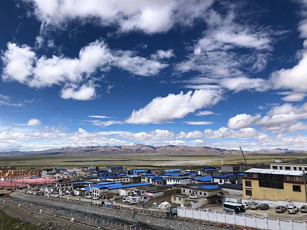 Inner Kora around Mount Kailash in Tibet in September - View of Darchen.