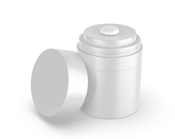 istock Blank 3D render illustration of a blank cosmetic airless pump jar packaging isolated on white background. 2236743736