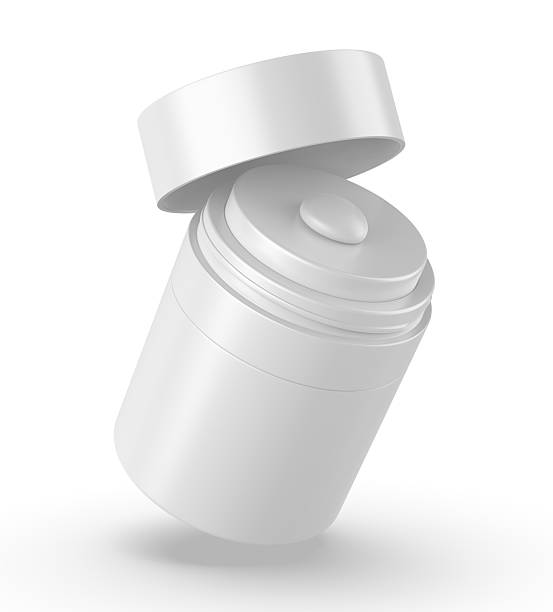 istock Blank 3D render illustration of a blank cosmetic airless pump jar packaging isolated on white background. 2236743776