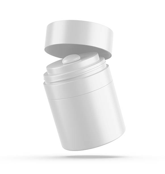 istock Blank 3D render illustration of a blank cosmetic airless pump jar packaging isolated on white background. 2236743783