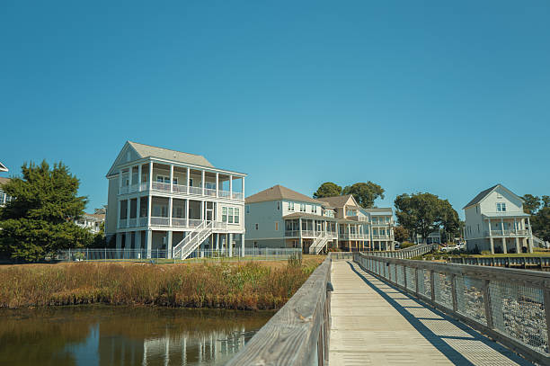 istock East Coast New Water Front Coastal Homes - Boardwalk 2236748055