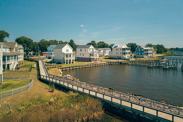 istock East Coast New Water Front Coastal Homes - Boardwalk 2236748608