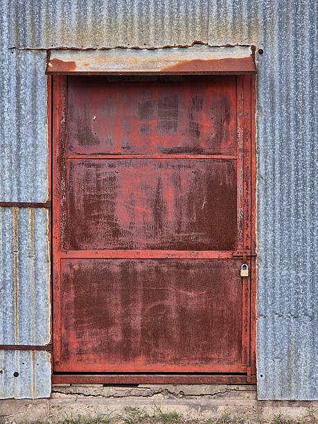 istock construction of a corrugated sheet metal shed 2236748924