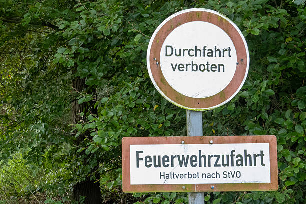 istock German fire department access road warning sign 2236749838