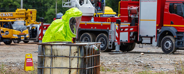 istock Firefighter training protect Chemical leak From the tank. Emergency response unit force held an exercise with a scenario that prepared for a possible atomic rocket attack 2236755954