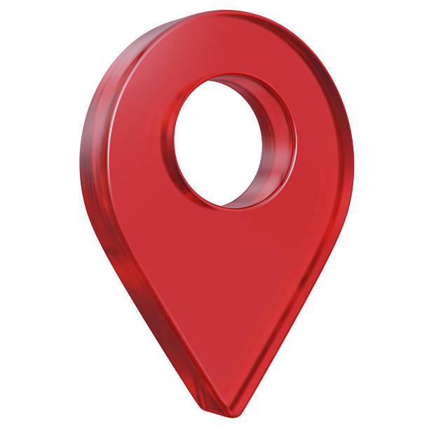 istock 3D Red glass Pointer Icon, Location symbol isolated on white background, Gps, travel, navigation, place position concept, 3d illustration 2236765077