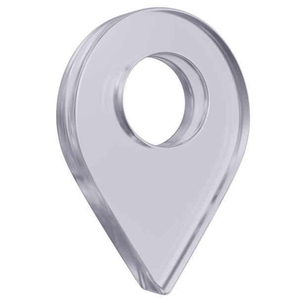istock 3D White glass Pointer Icon, Location symbol isolated on white background, Gps, travel, navigation, place position concept, 3d illustration 2236765224