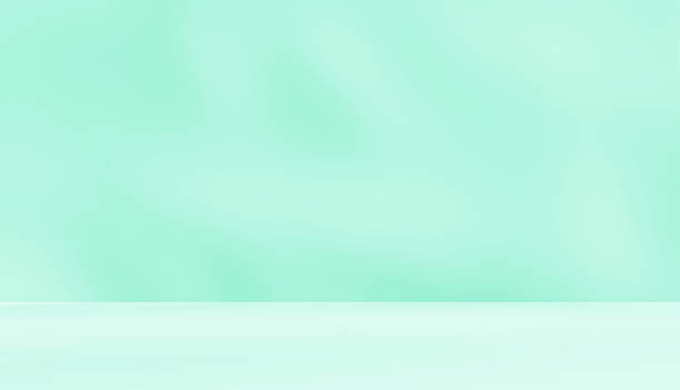 istock Empty turquoise blue green room studio with shadow of leaves for product presentation. 2236772977