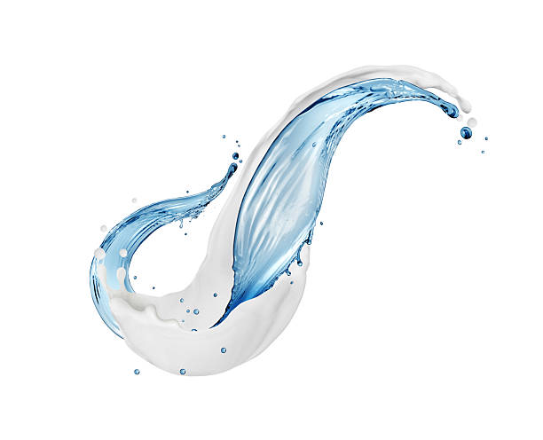 istock Splashes of milk and water isolated on white background 2236775004