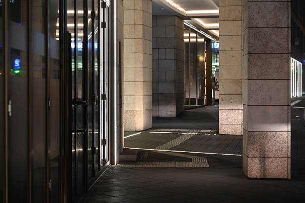 istock a skyscraper in Frankfurt at night 2236776328
