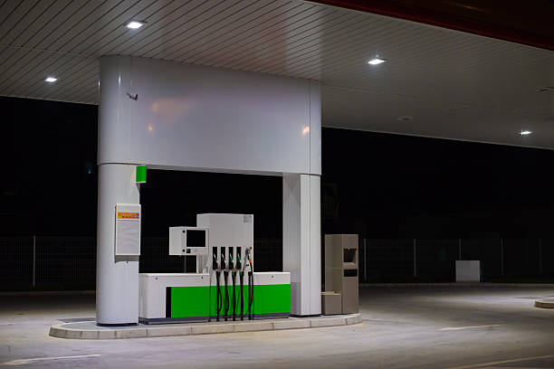 istock Modern gas station at night 2236786826