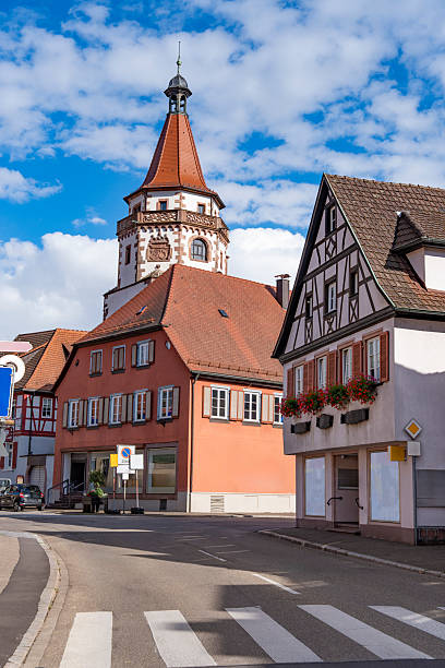 istock Half timbered houses and tower Gengenbach Black Forest 2236792546