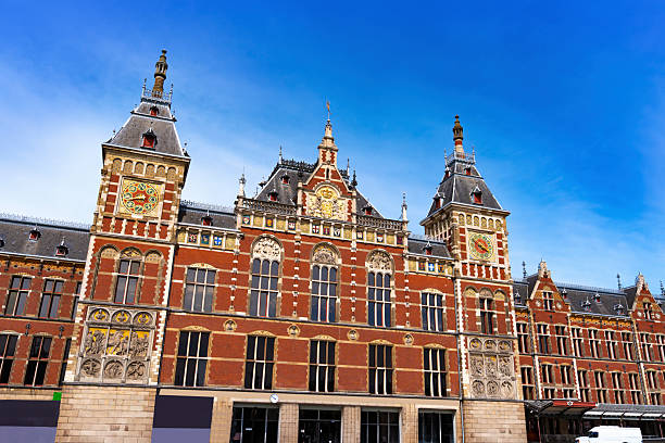 istock Amsterdam Central Station red brick historic facade in Netherlands 2236794450