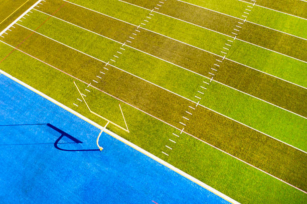 American football field from above