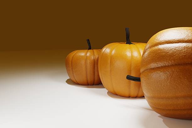 3d render of autumn pumpkins and fall colored background