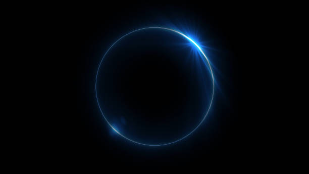 istock Round neon frame eclipse with glowing beam - 4K Stok photo 2236800761