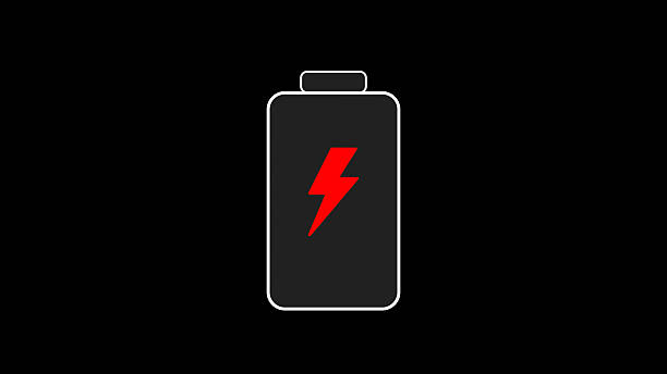 Battery charge on black background. 4K stock photo