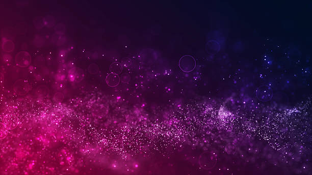 istock Trippy bokeh spots and particles on pink and blue gradient with light leaks - 4K Stok photo 2236801241