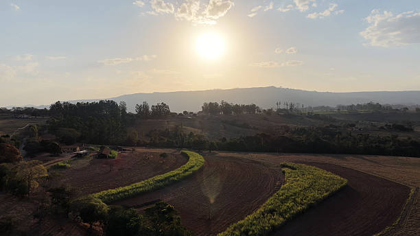 istock Dramatic Sunset Sky at Scenic Green Valley Mountains. Freedom Scene. 2236815352