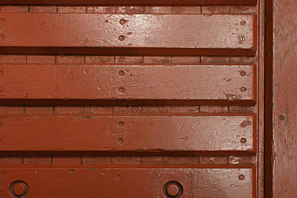 Thick Vintage Red Wooden Planks Texture Background Wallpaper